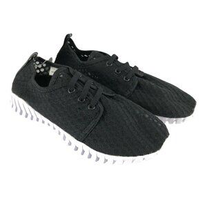 Keesky Womens Sneakers Water Shoes Fabric Mesh Slip On Lace Up Black 36 US 5